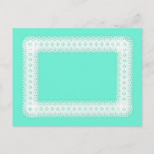 Carte Postale Dentelle blanche sur Lime Green -do-it-yourself