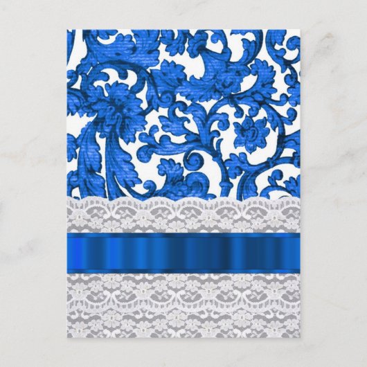 Carte Postale Dentelle bleue et blanche (Devant)