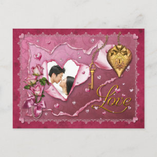 Carte Postale Dentelle d'amour et Coeurs - Personnaliser