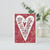 Carte Postale Dentelle de coeur victorienne (Debout devant)