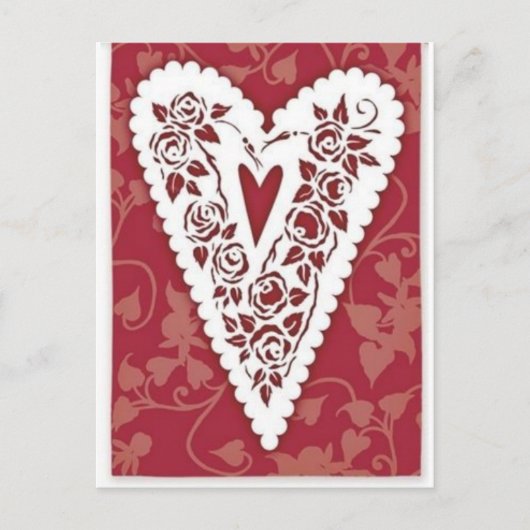 Carte Postale Dentelle de coeur victorienne (Devant)