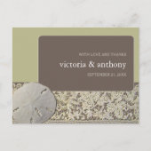 Carte Postale Dentelle de sable, Merci de mariage de plage Vinta (Devant)