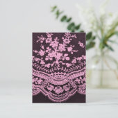 Carte Postale Dentelle Florale Rose Et Brown (Debout devant)