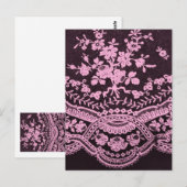 Carte Postale Dentelle Florale Rose Et Brown (Devant / Derrière)