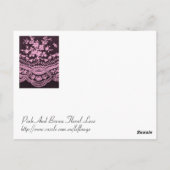 Carte Postale Dentelle Florale Rose Et Brown (Dos)