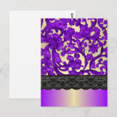 Carte Postale Dentelle pourpre et or damée (Devant / Derrière)