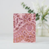 Carte Postale Dentelle Rose Et Or (Debout devant)