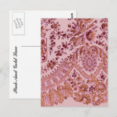 Carte Postale Dentelle Rose Et Or (Devant / Derrière)