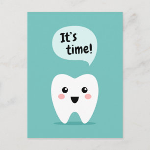 Carte Postale Dentist rendez-vous rappel kawaii dent