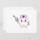 Carte Postale Dentition comme infirmière avec seringue.PNG (Devant / Derrière)