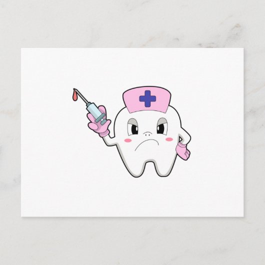 Carte Postale Dentition comme infirmière avec seringue.PNG (Devant)
