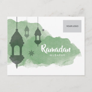 Carte postale d'entreprise de Ramadan - vert