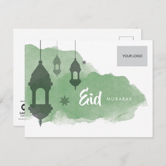 Carte postale d'entreprise Eid - Verte (Devant / Derrière)