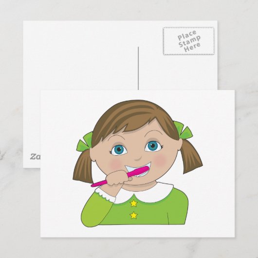 Carte Postale Dents de brosse (Devant / Derrière)