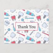 Carte Postale Dents et outils Motif dentaire Merci (Devant)