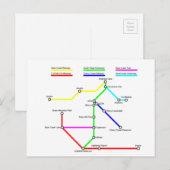 Carte Postale Denver Bike Map Postcard (Devant / Derrière)