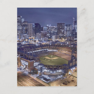 Carte Postale Denver City Skyline et Coors Field la nuit