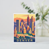 Carte Postale Denver, City Skyline, Voyage (Debout devant)
