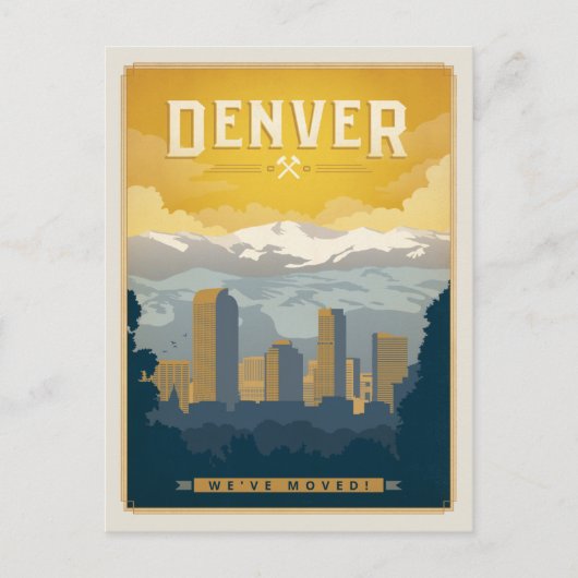 Carte Postale Denver, Colorado | Nous avons déménagé ! (Devant)
