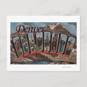 Carte Postale Denver, Colorado - Scènes de grandes lettres
