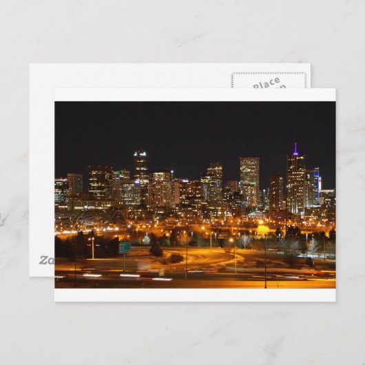 Carte Postale Denver la nuit (Devant / Derrière)
