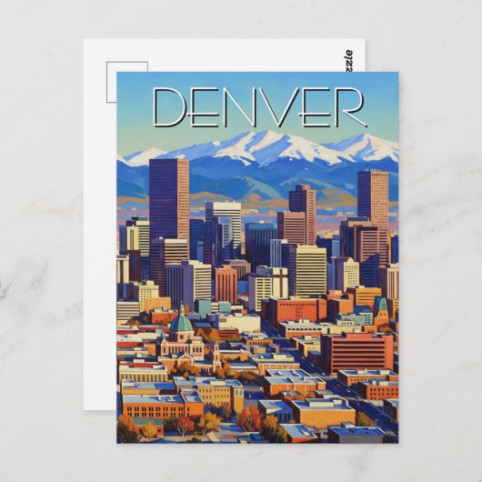 Carte Postale Denver Skyline Colorado (Devant / Derrière)