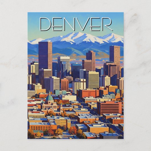 Carte Postale Denver Skyline Colorado (Devant)