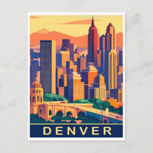 Carte Postale Denver, Skyline de la ville, Voyage