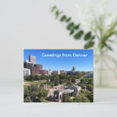 Carte Postale Denver Skyline View Capitol Building Personalize (Debout devant)
