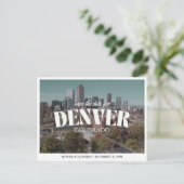 Carte Postale Denver Wedding Save the Date Retro Destination (Debout devant)