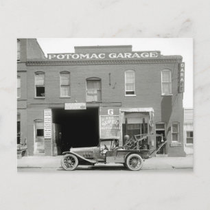 Carte Postale Dépanneuse Antique, années 1920