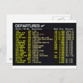 Carte postale Départs aéroport (Devant / Derrière)