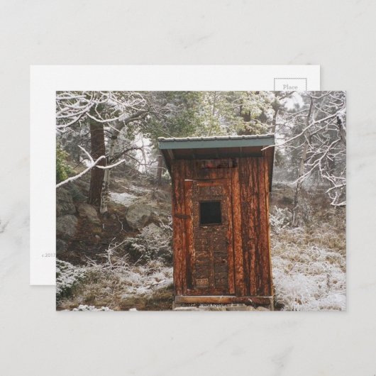 CARTE POSTALE DÉPENDANCE DANS LA NEIGE (Devant / Derrière)