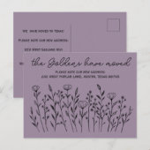 Carte Postale DÉPLACEMENT de Fleurs sauvages FAIRE-PART simples (Devant / Derrière)