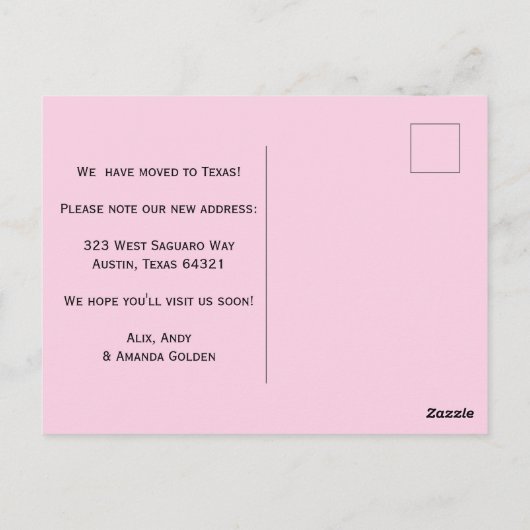 Carte Postale DÉPLACEMENT de Fleurs sauvages FAIRE-PART simples (Dos)
