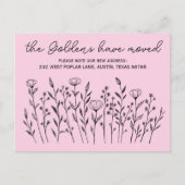 Carte Postale DÉPLACEMENT de Fleurs sauvages FAIRE-PART simples  (Devant)