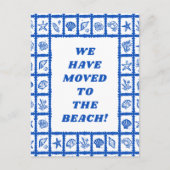 Carte Postale DÉPLACEMENT DE L'ADRESSE FAIRE-PART Blue Seashells (Devant)