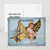Carte Postale Déplacement Enfant Et Papillon (Devant / Derrière)