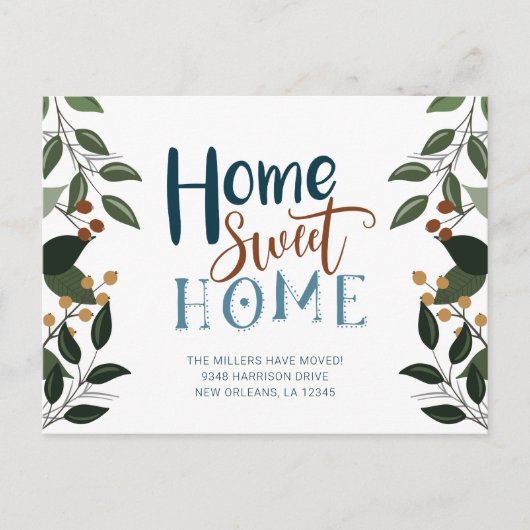 Carte Postale Déplacement Faire-part Avec Verdure (Devant)