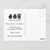 Carte Postale DÉPLACEMENT FAIRE-PART NOUVELLE ADRESSE Cactus mig (Dos)