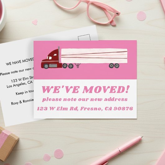 Carte Postale DÉPLACEMENT FAIRE-PART NOUVELLE ADRESSE Cute Camio