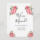 Carte Postale Déplacement Faire-part Pink Peonies Fleurs florale (Devant / Derrière)