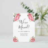 Carte Postale Déplacement Faire-part Pink Peonies Fleurs florale (Debout devant)