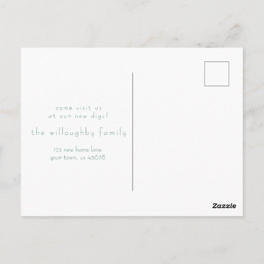 Carte Postale Déplacer de nouvelles racines Déplacer Faire-part (Dos)