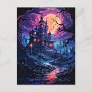 Carte Postale Déplaisant Ancien Manoir Après Sombre Halloween he