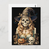 Carte Postale Déplaisant Halloween Witch (Devant / Derrière)