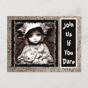 Carte Postale Déplaisant Petit Enfant Gros Yeux Halloween