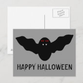Carte postale déplaisante Halloween Vampire Bat (Devant / Derrière)