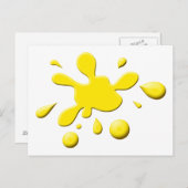 Carte Postale Déploiement de peinture jaune (Devant / Derrière)