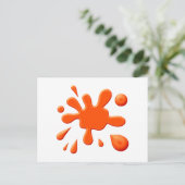 Carte Postale Déploiement de peinture orange (Debout devant)